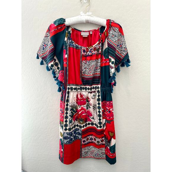 ANTHROPOLOGIE | Vanessa Virginia Persian Rose Boho Midi Dress | XS - Picture 1 of 9